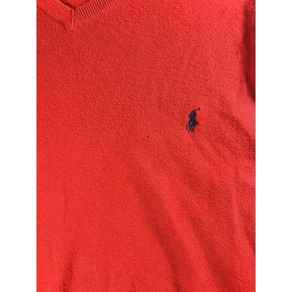 Polo Ralph‎ Lauren 90s Knit Sweater Vest Pima Cotton Red Sz XLT TALL Old Money